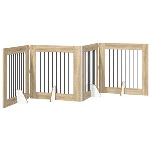 vidaXL Skladacia psia br&aacute;na so stojanmi 4 ks Dub sonoma 321 cm