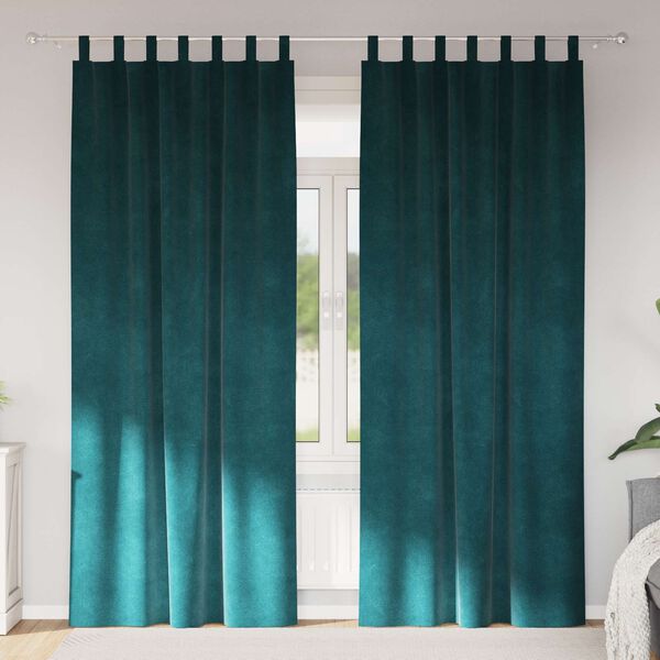 vidaXL Zatemňovacie z&aacute;vesy 2 pcs Tmavozelen&aacute; 140 x 245 cm Zamat