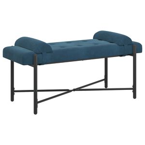 vidaXL Lavica s gomb&iacute;kmi a vank&uacute;&scaron;mi Modr&aacute; 110 x 40 x 46 cm Zamat