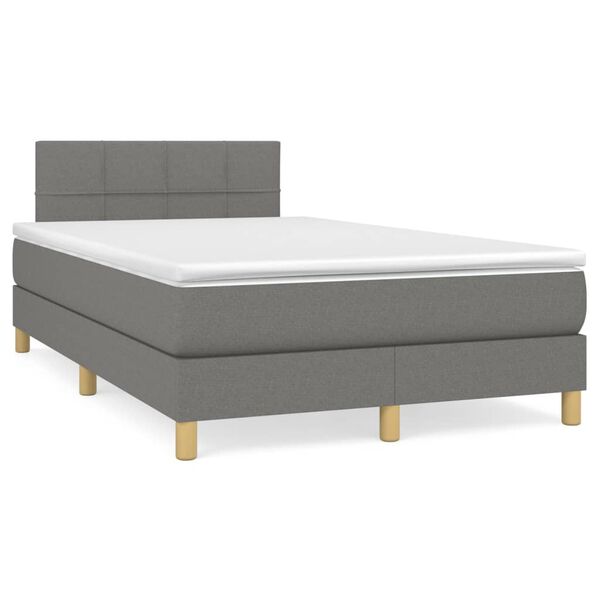 vidaXL Boxspring posteľ s matracom tmavosiv&yacute; 120x200 cm l&aacute;tka