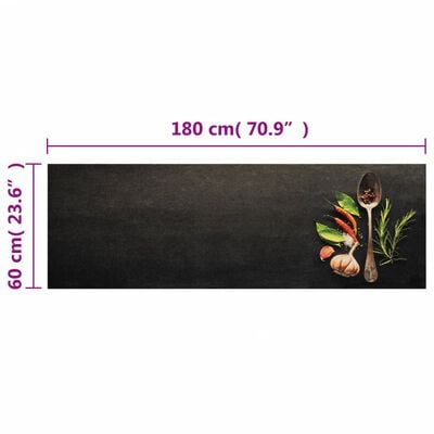vidaXL Kuchynský koberec umývateľný Spices 60x180 cm zamat