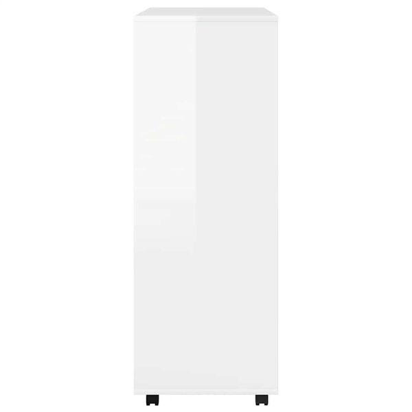 vidaXL &Scaron;atn&iacute;k, leskl&yacute; biely 80x40x110 cm, kompozitn&eacute; drevo