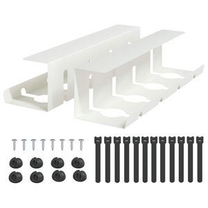 vidaXL &Uacute;ložn&yacute; box na k&aacute;ble pod st&ocirc;l 2 ks Biela 43 x 12 x 10 cm Oceľ