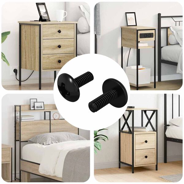 vidaXL Obj&iacute;mkov&eacute; skrutky 2 pcs Čierna M4 x 10 mm Oceľ