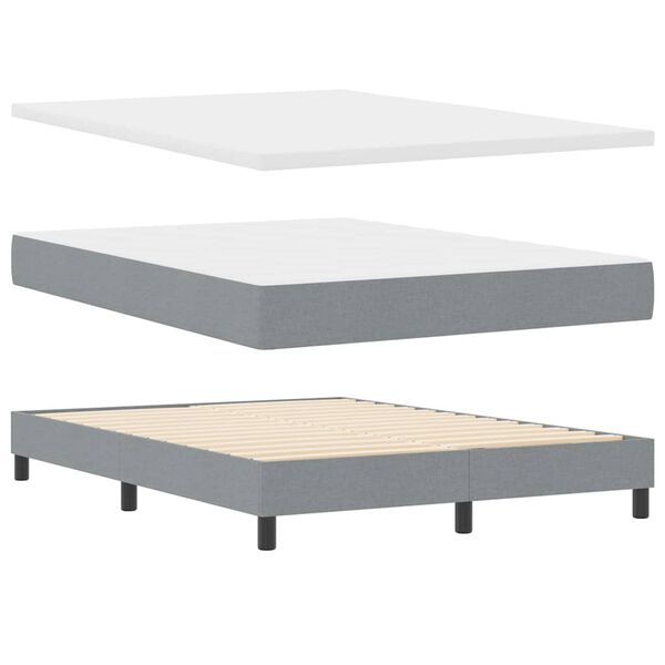 vidaXL Posteľ boxspring s matracom Svetlosiv&aacute; 140 x 190 cm l&aacute;tka