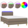 vidaXL Posteľ boxsping s matracom a LED sivohned&aacute; 120x200 cm l&aacute;tka