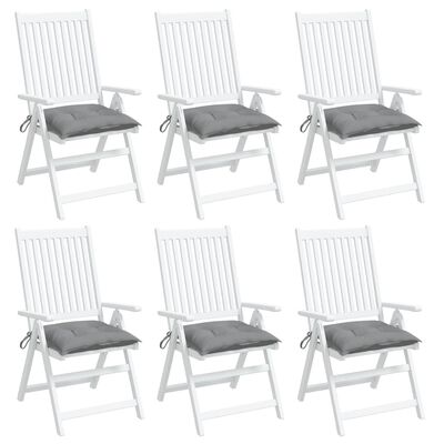 vidaXL Podložky na stoličku 6 ks, sivé 50x50x7 cm, oxfordská látka