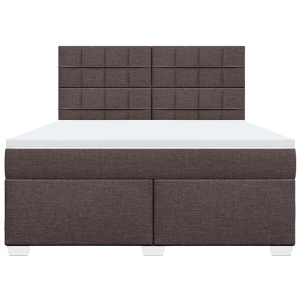 vidaXL Boxspring posteľ s matracom tmavohned&aacute; 180x200 cm l&aacute;tka