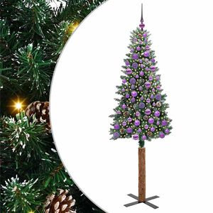 vidaXL &Uacute;zky vianočn&yacute; stromček s 300 LED-i so stojanom Zelen&aacute; 180 cm
