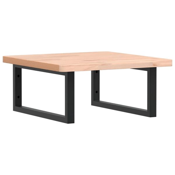 vidaXL Polica pod um&yacute;vadlo n&aacute;stenn&aacute; oceľ a bukov&yacute; mas&iacute;v