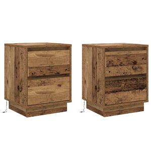 vidaXL Nočn&yacute; stol&iacute;k so z&aacute;suvkou 2 pcs Star&eacute; drevo 39 x 34,5 x 50 cm