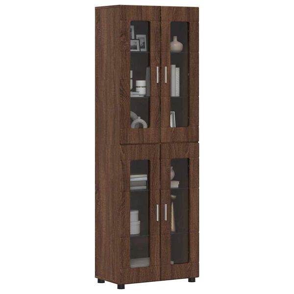vidaXL Highboard FLORIN Hned&yacute; dub 60 x 35 x 182 cm Kompozitn&eacute; drevo