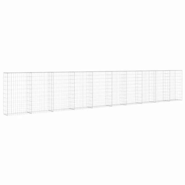 vidaXL Gabi&oacute;nov&aacute; stena s krytmi, pozinkovan&aacute; oceľ 600x30x100 cm