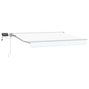 vidaXL Ručn&yacute; r&aacute;m mark&iacute;zy s LED Biely 3 x 2,5 m Polyester s PU povrchom