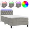 vidaXL Posteľ boxsping s matracom a LED bledosiv&aacute; 80x200 cm zamat