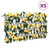 vidaXL&nbsp;Rozťahovacia mriežka s umel&yacute;m brečtanom 5 ks žlt&aacute; 180x30 cm