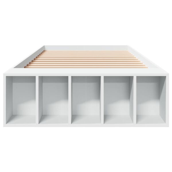 vidaXL Posteľný rám biely 100x200 cm kompozitné drevo