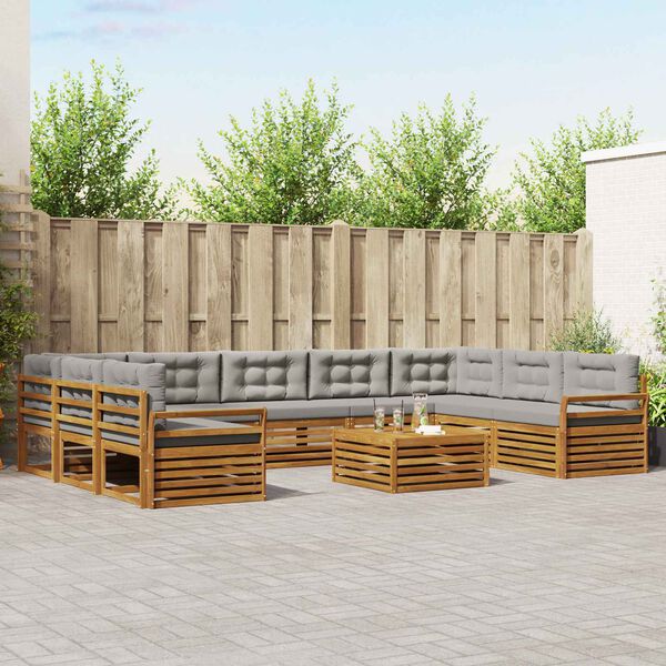 vidaXL S&uacute;pravy pohoviek s vank&uacute;&scaron;om 10 pcs Pr&iacute;rodn&aacute; a svetlosiv&aacute;