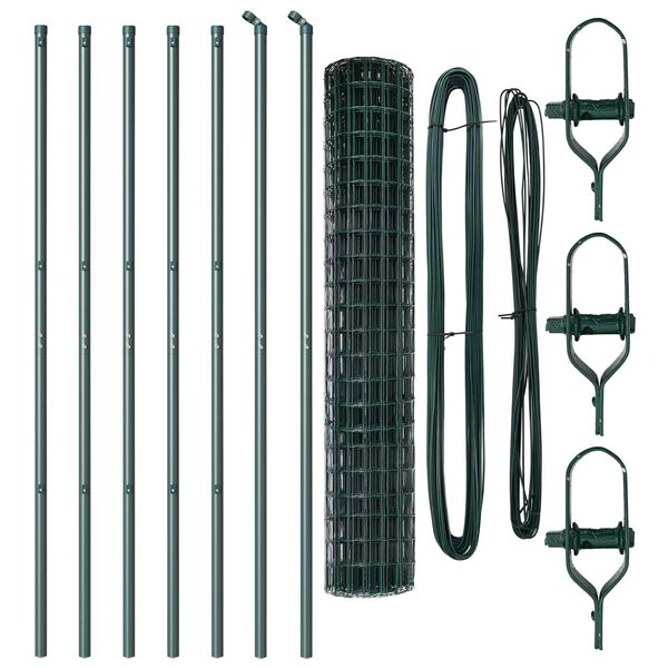 vidaXL Plot s podperou Zelen&aacute; 1,6 x 10 m Ocel a PVC