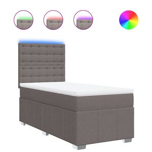 vidaXL Posteľn&yacute; r&aacute;m boxspring s matracom sivohned&yacute; 90x190 cm l&aacute;tka