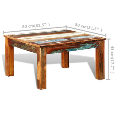 vidaXL Konferenčný stolík, štvorcový, recyklované drevo