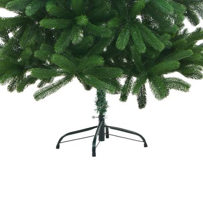 vidaXL Osvetlený umelý vianočný stromček s guľami 150 cm, zelený
