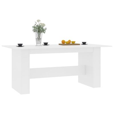 vidaXL Jedálenský stôl biely 180x90x76 cm drevotrieska