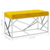 vidaXL Lavička 97 cm horčicovožlt&aacute; zamatov&aacute; l&aacute;tka a nehrdzavej&uacute;ca oceľ