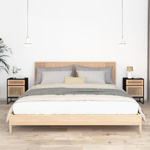 vidaXL Nočné stolíky 2ks čierne 40x30x55,5cm kompozitné drevo a železo