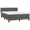 vidaXL Posteľn&yacute; r&aacute;m boxspring s matracom tmavosiv&yacute; 140x190 cm zamat