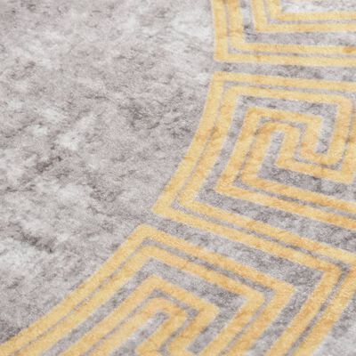 vidaXL Prateľný koberec φ120 cm sivý protišmykový