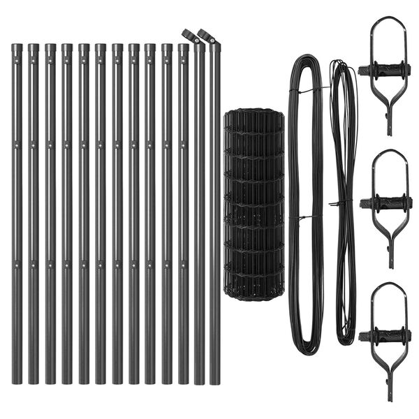 vidaXL Plot s podperou Siv&aacute; 0,6 x 25 m Ocel a PVC