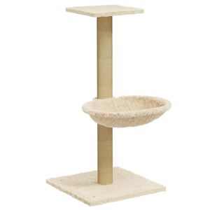 vidaXL &Scaron;krabadlo pre mačky so sisalov&yacute;m stĺpikom, kr&eacute;mov&eacute; 74 cm