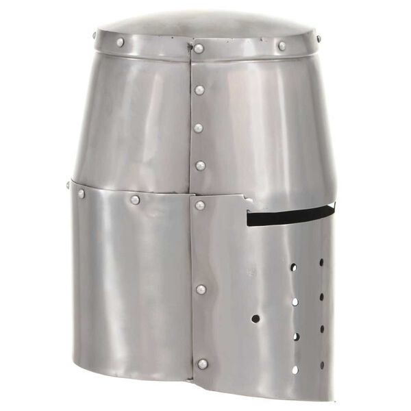 vidaXL Stredoveká rytierska starožitná replika prilby pre LARP strieborná oceľová