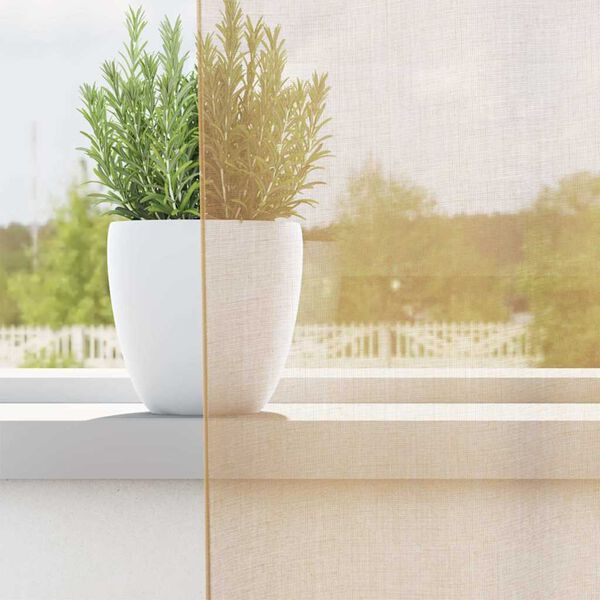 vidaXL Voile záclony s vreckami na tyče, 2 ks, pieskové