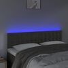 vidaXL Čelo postele s LED tmavosiv&eacute; 144x5x78/88 cm zamat