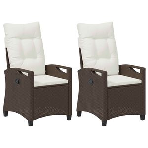 vidaXL Z&aacute;hradn&aacute; stolička 2 pcs Hned&aacute; a smotanov&aacute; 56 x 60 x 112 cm