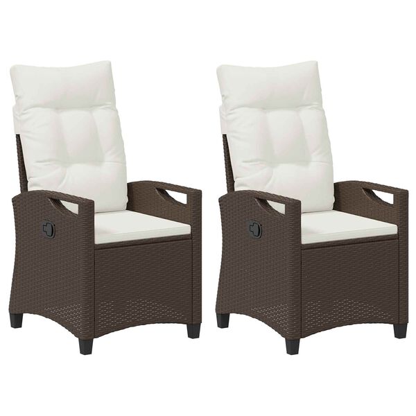 vidaXL Z&aacute;hradn&aacute; stolička 2 pcs Hned&aacute; a smotanov&aacute; 56 x 60 x 112 cm