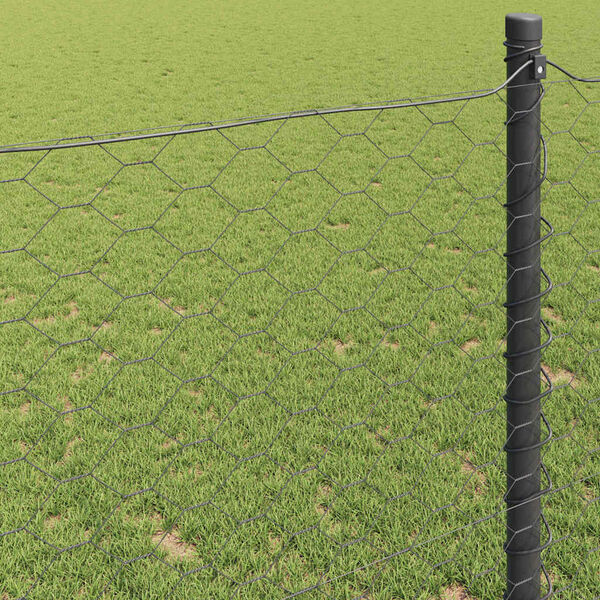 vidaXL Hexagonálny plot Sivá 1,6 x 100 m PVC