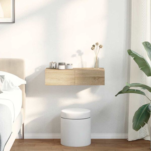 vidaXL N&aacute;stenn&aacute; polica so z&aacute;suvkami dub sonoma kompozitn&eacute; drevo