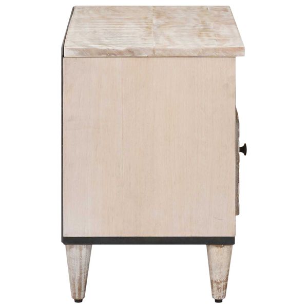 vidaXL TV skrinka Biela 80 x 33,5 x 46 cm Mas&iacute;vne mango drevo