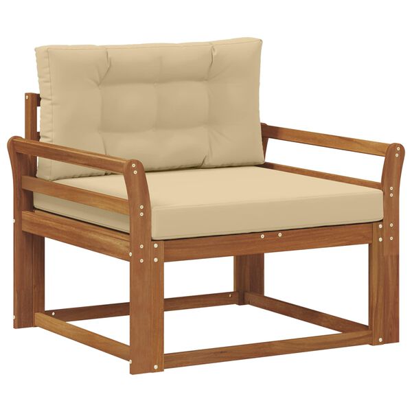 vidaXL Z&aacute;hradn&aacute; stredn&aacute; sedačka Pevn&eacute; ak&aacute;ciov&eacute; drevo Pr&iacute;rodn&aacute;