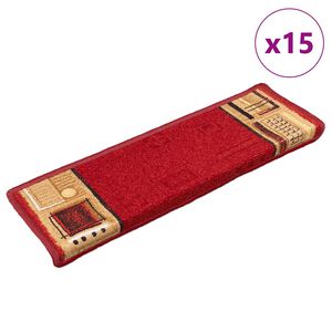 vidaXL Samolepiace n&aacute;&scaron;ľapy na schody 15 ks 65x21x4 cm červen&eacute;