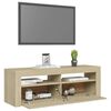 vidaXL TV skrinka s LED svetlami dub sonoma 120x35x40 cm