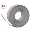 vidaXL Z&aacute;hradn&eacute; obruby 3 ks siv&eacute; 10 m 15 cm polyetyl&eacute;n