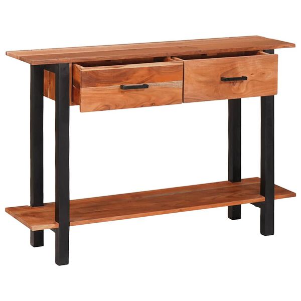 vidaXL Konzolov&yacute; st&ocirc;l so z&aacute;suvkou Hned&aacute; a čierna 110 x 30 x 75 cm