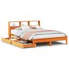 vidaXL Posteľ s knižnicou bez matraca voskov&aacute; 120x200 cm borovica