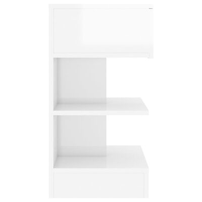 vidaXL Nočný stolík lesklý biely 40x35x65 cm drevotrieska