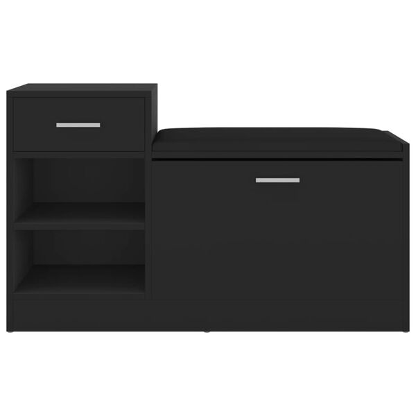 vidaXL Lavica na top&aacute;nky čierna 94,5x31x57 cm kompozitn&eacute; drevo