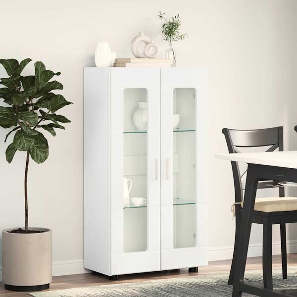 vidaXL Serv&iacute;rovacia skriňa Biela 55,5 x 29 x 103 cm Kompozitn&eacute; drevo